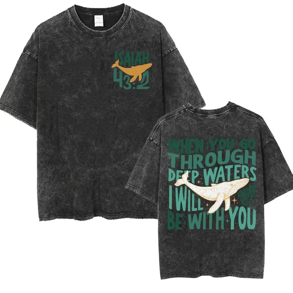 Christian Bible Verse T-shirt Go and Make Disciples Trendy Church Vintage Washed T-shirts Men Women's Aesthetic Cartoon T Shirts