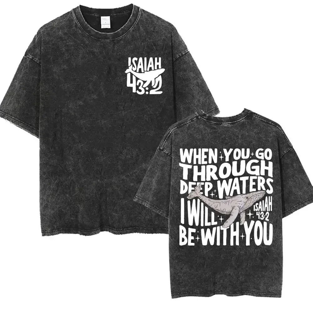Christian Bible Verse T-shirt Go and Make Disciples Trendy Church Vintage Washed T-shirts Men Women's Aesthetic Cartoon T Shirts