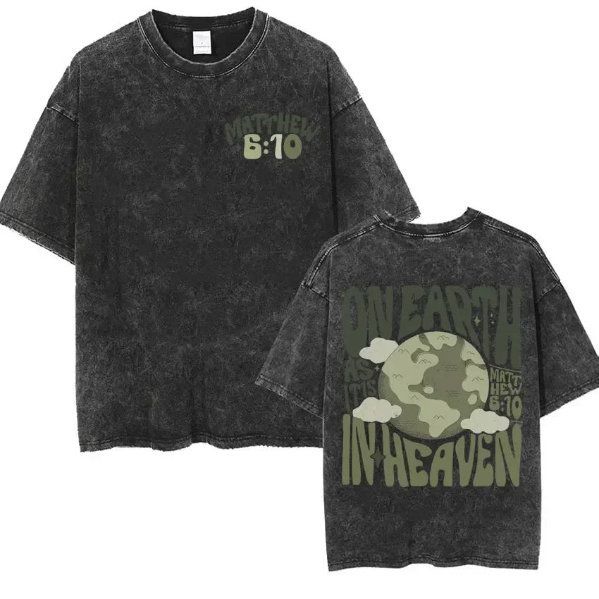 Christian Bible Verse T-shirt Go and Make Disciples Trendy Church Vintage Washed T-shirts Men Women's Aesthetic Cartoon T Shirts